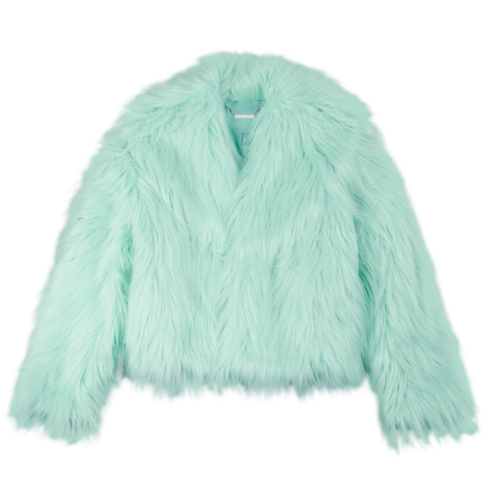 🆕 NWT | 🦄 The Life of a Showgirl Mint Faux Fur Coat |Size M/L ❤️‍🔥